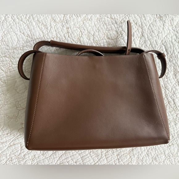 Hedda Dark Brown Leather Midi Handbag - Picture 5 of 8